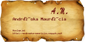 Andráska Maurícia névjegykártya